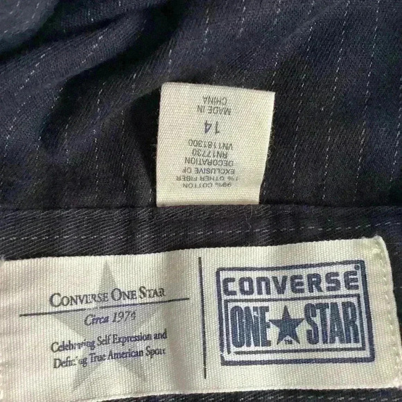 Converse One Star NWT Dark Navy Pinstripe Wrap Skirt. Size 14. - Picture 3 of 10